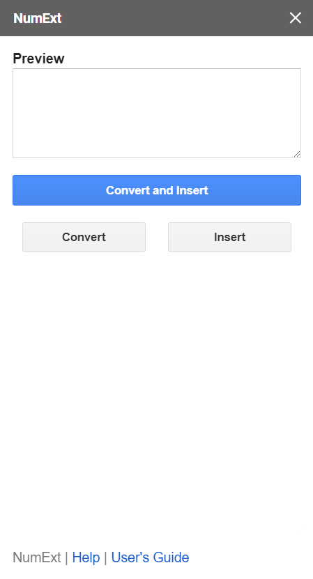 NumExt Add-on Sidebar
